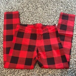 Cat & Jack Red and Black Plaid Leggings
